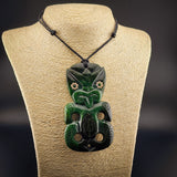 Natural Jade XL Hei Tiki Pendant Necklace (N2249)