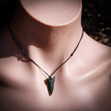 NZ Greenstone / Pounamu Tooth Pendant Necklace (N643)