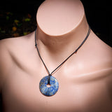 40mm Natural Sodalite Donut Pendant Necklace