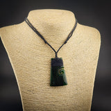 Natural Jade Side Koru Toki Pendant Necklace (N2219)
