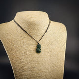Natural Jade Tiny Tiki Pendant Necklace (N2283)