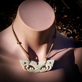 Pekapeka Double Manaia Plate Bone Carving Pendant Necklace