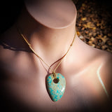 Natural Turquoise Freeform Pendant Necklace (1BBB317)