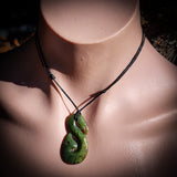 NZ Greenstone / Pounamu Manaia Pendant Necklace (N715)