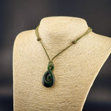 Natural Jade Koru Twist Pendant Necklace (N2246)