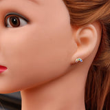 925 Sterling Silver & Rainbow CZ Stud Earrings