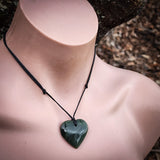 Natural Jade Heart Pendant Necklace (N1106)