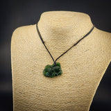 Natural Jade Small Hei Tiki Pendant Necklace (N2259)