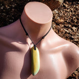 NZ Greenstone Pounamu Freeform Pendant Necklace (N1079)