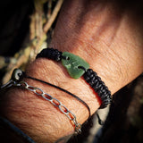 NZ Greenstone Pounamu One Off Macrame Bracelet (1A3-828)