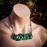 Natural Nephrite Jade Manaia Breastplate Pendant Necklace (N1061)