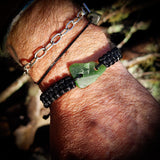 NZ Greenstone Pounamu One Off Macrame Bracelet (1A3-828)