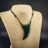 Natural Jade Notched Niho Pendant Necklace (N2284)