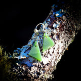 NZ Greenstone Pounamu Hanging Hook Earrings (N609)