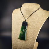 Natural Jade Double Koru Toki Pendant Necklace (N2245)