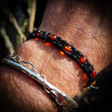 Polished Cognac Baltic Amber Macrame Bracelet