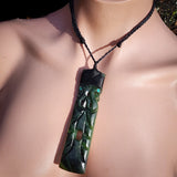 NZ Greenstone Pounamu XL Mania Toki Pendant Necklace (N1031)