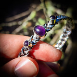 Solid 925 Sterling Silver & Natural Amethyst Handmade Cuff Bracelet