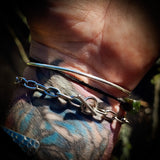 Solid 925 Sterling Silver & Natural Charoite Handmade Cuff Bracelet