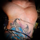 Solid 925 Sterling Silver & Natural Labradorite Oval Chain Bracelet
