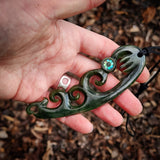 Natural Jade XL Manaia Pendant Necklace (N1102)