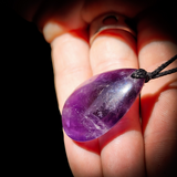 Natural Amethyst Waterdrop Pendant Necklace
