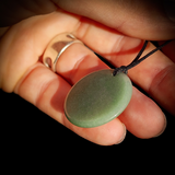 30mm Natural Aventurine Flat Disk Pendant Necklace