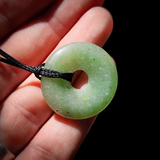 30mm Natural Aventurine Donut Pendant Necklace