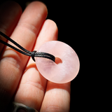 30mm Rose Quartz Donut Pendant Necklace