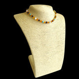 Amber Teething Necklace - Raw Honey & Cherry with Turquoise Stones