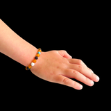 Amber Teething Bracelet / Anklet - Raw Honey & Cherry with Turquoise Stones