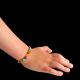 Amber Teething Bracelet / Anklet - Rainbow Mix - Mixed Gemstones & Honey Amber