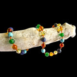Amber Teething Necklace - Polished Amber, Jade, Turquoise, Lapis Lazuli