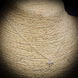 Childrens 925 Solid Sterling Silver & Lavender CZ Dragonfly Necklace