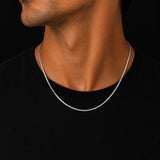 3mm Solid 925 Sterling Silver Omega Chain Necklace