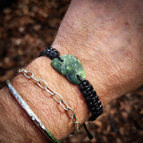 NZ Greenstone Pounamu One Off Macrame Bracelet (1A3-850)