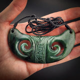 Natural Jade Breastplate Pendant Necklace (N2145)