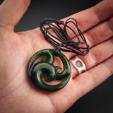 Natural Jade Triple Koru Pendant Necklace (N2141)