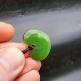 NZ Greenstone Pounamu Heart Pendant Necklace (N407)