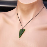 Natural Greenstone Pendant Necklace (AJJC2450)