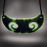 Natural Jade Koru Breastplate Pendant Necklace (N2197)