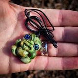 Natural Jade Small Tiki Pendant Necklace (N1144)