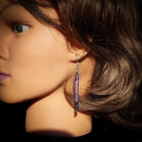Natural Charoite Drop Hook Earrings (E109)