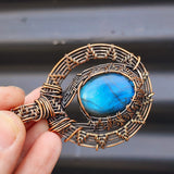 Handmade Copper & Natural Labradorite Wire Wrap Necklace