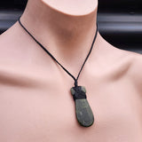 Nephrite Greenstone Patu Pendant Necklace (N331)