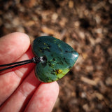 Natural Jade Heart Pendant Necklace (N1191)