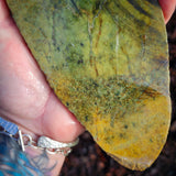 550g Raw NZ Greenstone Pounamu Carving Slice(R14B644)