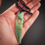 Natural Jade Koru Niho Pendant Necklace (N2144)