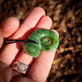 Natural Nephrite Jade Lizard Koru Pendant Necklace (N968)