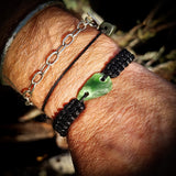 NZ Greenstone Pounamu One Off Macrame Bracelet (1A3-832)
